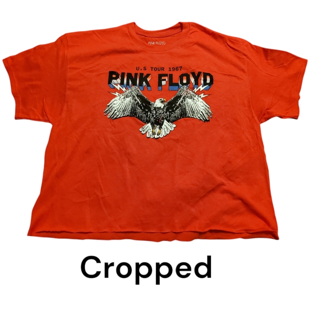 Pink Floyd XL Cropped Red Graphic T-Shirt - Picture 2 of 5